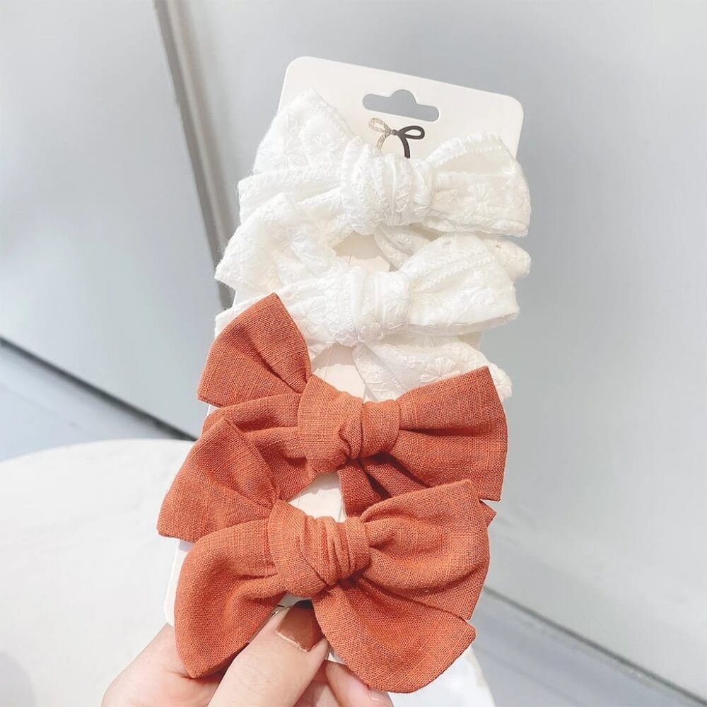 NEW - 4 PCS/Set - Cute Colorful Bow Hair Clips - Baby Girls Accesories